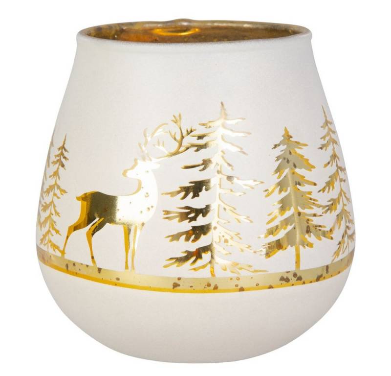 MICA Windlicht Windlicht - weiß/silber - ca. 11 x 11 cm MICA Windlicht Windlicht - weiß/silber - ca. 11 x 11 cm von MICA