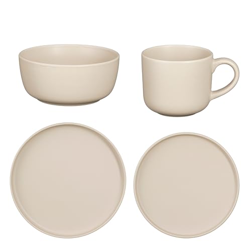 Mica Decorations Ozzu Tafelservice für 4 Personen – Steingut – Taupe von MICA