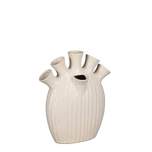 Mica Decorations Saul Vase Tulpe – L26 x B14 x H30,5 cm – Creme von MICA