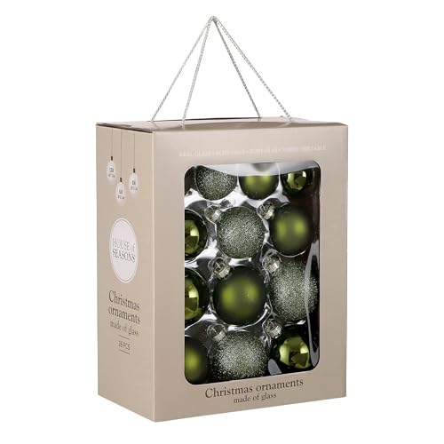 Mica Decorations Weihnachtsbaumkugeln-Set - 26 Stück - Ø7 cm - Dunkelgrün Mica Decorations Weihnachtsbaumkugeln-Set - 26 Stück - Ø7 cm - Dunkelgrün von MICA