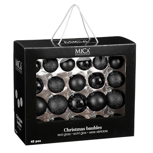 Mica Decorations Weihnachtsbaumkugeln-Set - 42 Stück - Ø7 cm - Schwarz Mica Decorations Weihnachtsbaumkugeln-Set - 42 Stück - Ø7 cm - Schwarz von MICA