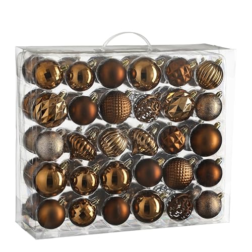 Mica Decorations Weihnachtsbaumkugeln-Set - 60 Stück - Ø7 cm - Bruchfest - Braun Mica Decorations Weihnachtsbaumkugeln-Set - 60 Stück - Ø7 cm - Bruchfest - Braun von MICA