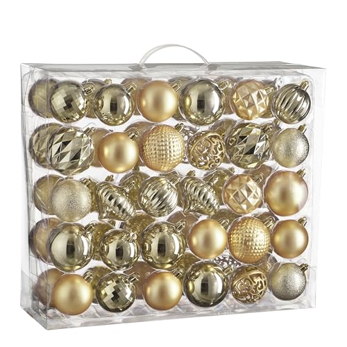 Mica Decorations Weihnachtsbaumkugeln-Set - 60 Stück - Ø7 cm - Bruchfest - Champagner Mica Decorations Weihnachtsbaumkugeln-Set - 60 Stück - Ø7 cm - Bruchfest - Champagner von MICA