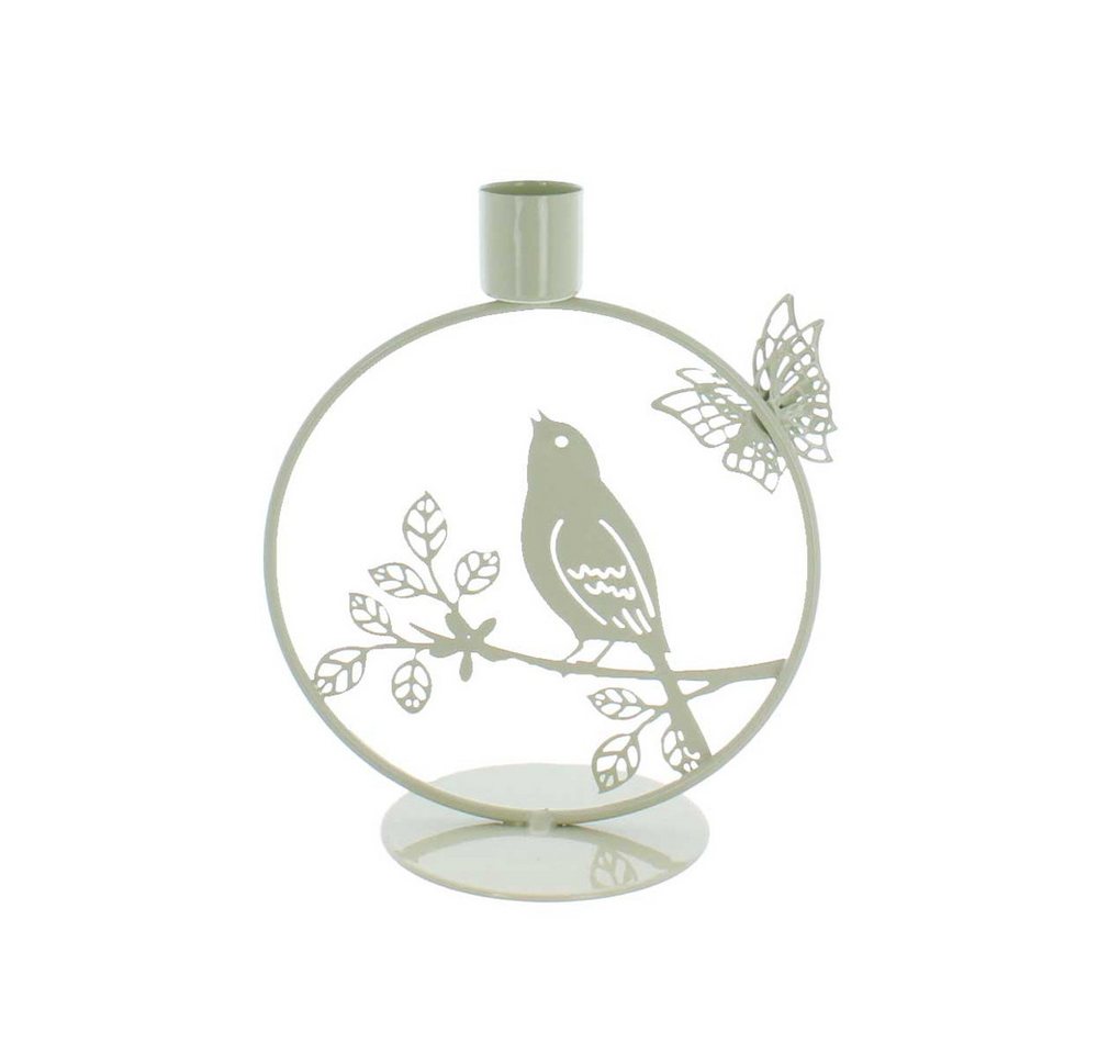Trockenblume Kerzenständer - Vogel in Kreis - grün - ca. 12,5 x 8 x 15 cm, MICA, Höhe 15 cm Trockenblume Kerzenständer - Vogel in Kreis - grün - ca. 12,5 x 8 x 15 cm, MICA, Höhe 15 cm von MICA