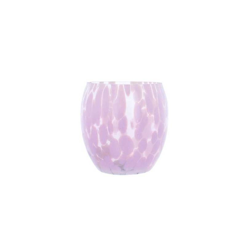 Trockenblume Windlicht rosa/klar - ca. 10 x 10 cm, MICA, Höhe 10 cm von MICA