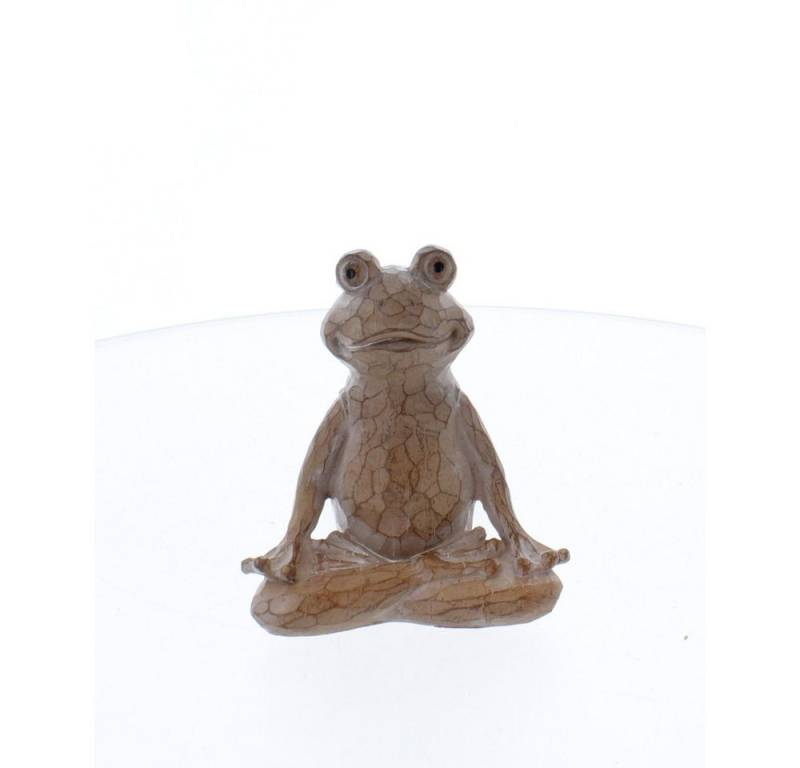 Trockenblume Yogafrosch sitzend braun - ca. 11,5 x 6,5 x 13 cm, MICA von MICA