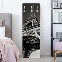 Garderobe Paris - Eiffelturm - Schwarz Größe HxB: 119cm x 39cm von MICASIA