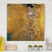 Leinwandbild Gustav Klimt - Kunstdruck Bildnis der Adele Bloch-Bauer i - Quadrat 1:1 -Jugendstil Größe HxB: 30cm x 30cm von MICASIA