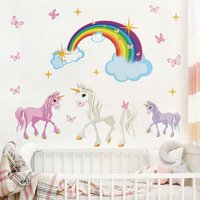 Wandtattoo Kinderzimmer Einhorn Set Größe: 40cm x 40cm von MICASIA