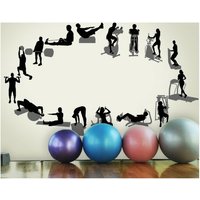 Wandtattoo No.469 Fitness Set Größe HxB: 30cm x 30cm von MICASIA