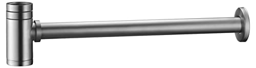 MICE Siphon für Waschbecken oder Bidet, Ablaufgarnitur - Falle mit Reinigungsöffnung + Installationsanleitung - Design-Siphon, Rohrsiphon, gebürstetes Nickel - SCL002/NQ MICE Siphon für Waschbecken oder Bidet, Ablaufgarnitur - Falle mit Reinigungsöffnung + Installationsanleitung - Design-Siphon, Rohrsiphon, gebürstetes Nickel - SCL002/NQ von MICE COLLECTION
