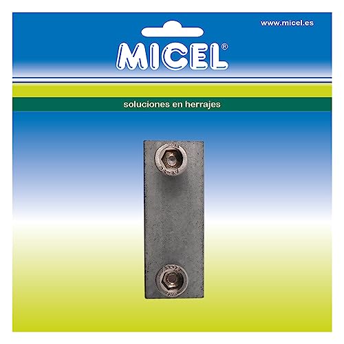 MICEL - 10492 - Steckdosenleiste mit Platte für Markisenprofil, für ausziehbare Markisen und mit Schlitzlastprofil unten, Ausführung aus natürlichem Zamak, 51,5 x 19,8 x 5,5 mm von Micel