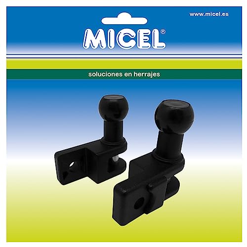 MICEL - 92542 - Geländerhalter Set für Markisen, inkl. Einzelteile für linke und rechte Markisenarm, schwarz, 69 x 30,7 x 73,2 mm von Micel