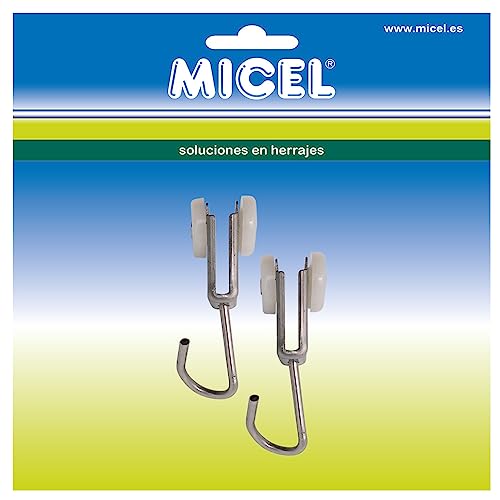 MICEL - 92576 Riemenscheibe für Pergola-Führungsprofil, 2 Stück, für Außenlager, Edelstahl-Finish, 18,5 x 17 x 60 mm von Micel