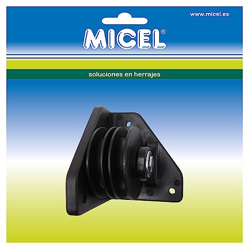 MICEL - 92582 Seitenrolle für Pergola, für Rückkehr mit Doppelseil 8 mm, Schwarz, 73 x 73 x 80 mm von Micel