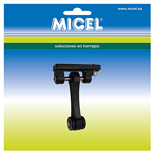 MICEL - 92586 Riemenscheibe für Pergola, mit Doppellager, Verlängerung 60 mm, schwarz, 65 x 18,5 x 90 mm von Micel