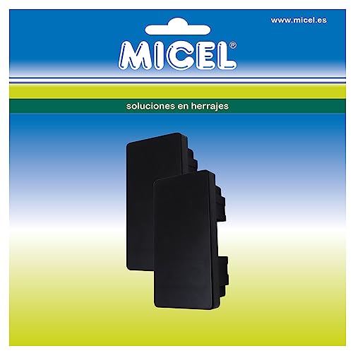 MICEL - 92592 Endkappe für Pergola, für Profilbreite 80 mm und 40 mm Tiefe, 2 Stück, schwarz, 43 x 82,5 x 29,5 mm von Micel