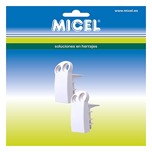 MICEL - 92602 Doppel-Befestigungsdeckel für Pergola-Zahnstocher, weiß, 2 Stück, 23,7 x 42 x 32,5 mm von Micel