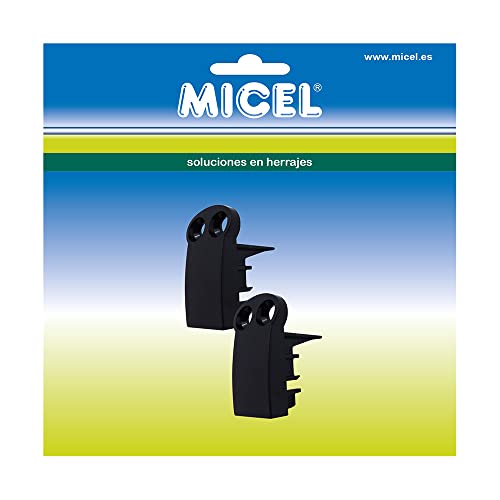 MICEL - 92603 Doppel-Befestigungsdeckel für Pergola-Zahnstocher, Schwarz, 2 Stück, 23,7 x 42 x 32,5 mm von Micel