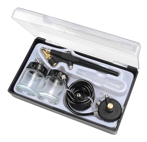 Michelin Compact Airbrush Kit mit Schlauch, 2 Farbkanister + Tragetasche, Maximaler Druck: 1-2 Bar, Schwarz von MICHELIN