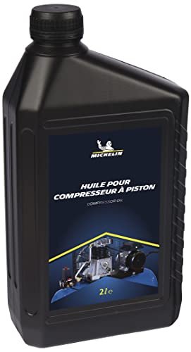 Michelin Kolbenkompressor-Schmiermittel, Kompressoröl, bis zu 250 Betriebsstunden, Viskositätsklasse ISO VG 100, 2-Liter-Flasche von MICHELIN