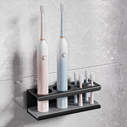 MICHIHOMIE Zahnbürstenhalter Elektrische Zahnbürste Halter, 6 Loch Zahnbürstenhalter mit wasserabsorbierender Unterlage, Edelstahl Zahnburstenhalterung Wand Selbstklebend Zahnbürste Halterung von MICHIHOMIE