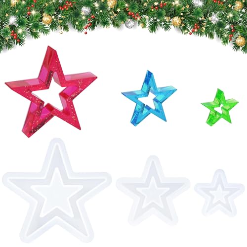 Silikonformen Gießformen Sterne, 3 Stück Gießformen Silikon Stern Weihnachten, Silikonformen Stern, Sterne Gipsformen zum Gießen Silikonformen Gießformen Sterne, 3 Stück Gießformen Silikon Stern Weihnachten, Silikonformen Stern, Sterne Gipsformen zum Gießen von MICHIHOMIE