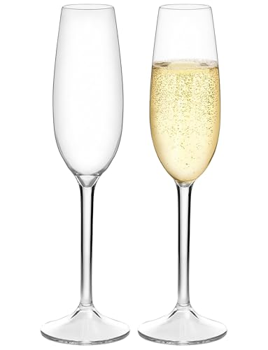 MICHLEY Champagnergläser, 2 Stück, 215 ml, Stiel, 215 ml, unzerbrechliche Tritan-Kunststoff-Weingläser, Hochzeitsgeschenke MICHLEY Champagnergläser, 2 Stück, 215 ml, Stiel, 215 ml, unzerbrechliche Tritan-Kunststoff-Weingläser, Hochzeitsgeschenke von MICHLEY