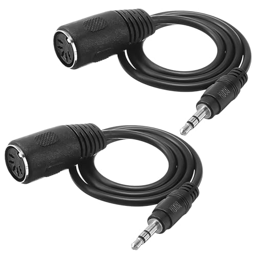 2 Stück Typ-A-MIDI-Kabel auf 3,5-mm-Adapter, TRS 3,5-mm-Stecker auf MIDI-Buchse, Audio-Konverter für DAWs-Tastaturen, Synths (1,5 cm) von MICJLLT