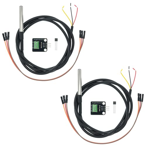 2 Stück Temperatursensor-Modul-Kit mit wasserdichter Edelstahlsonde, Temperatursensor-Chip für Arduino und Raspberry Pi 2 Stück Temperatursensor-Modul-Kit mit wasserdichter Edelstahlsonde, Temperatursensor-Chip für Arduino und Raspberry Pi von MICREEN
