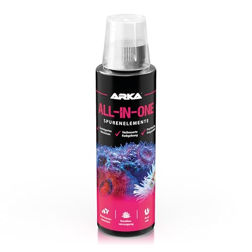 Korallenversorgung Meerwasseraquarium – ARKA All-In-One 236 ml – Komplettlösung mit Kalzium, Jod, Strontium & Vitaminen – fördert Farbenpracht & Wachstum – über 70 Nährstoffe von ARKA