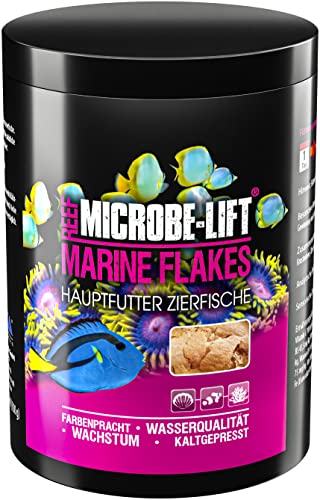ARKA Marine Flakes - 1000 ml / 100 g - Flockenfutter für Meerwasserfische, fördert Farbenpracht und Wachstum, kaltgepresst, unterstützt die Fischgesundheit von ARKA