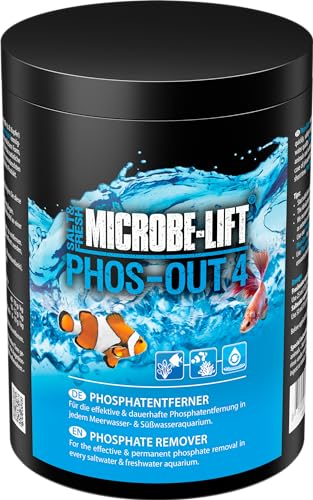 MICROBE-LIFT Phos-Out 4-1000 ml- Phosphat-Entferner auf Eisenhydroxid-Basis, entfernt effektiv Phosphat, Silikat und Gelbstoffe aus Meer- und Süßwasseraquarien. von MICROBE-LIFT