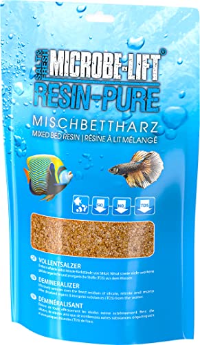 MICROBE-LIFT Resin-Pure - 1000 ml - Effektives Mischbettharz/Vollentsalzer entfernt effizient Silikat, Nitrat und TDS aus dem Aquariumwasser, optimal für den Einsatz mit Resinfiltern an Osmoseanlagen von MICROBE-LIFT