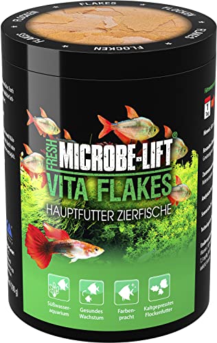 Flockenfutter für Zierfische – ARKA Vita Flakes 250 ml – hochwertiges, kaltgepresstes Alleinfutter für Süßwasseraquarien – unterstützt Farbenpracht, Vitalität & Wachstum – ohne Spirulina von ARKA