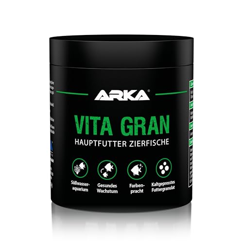 ARKA Vita Gran - 250 ml / 120 g - Nährstoffreiches Granulatfutter für lebendige Farben und gesundes Wachstum bei Fischen in Süßwasseraquarien, kaltgepresst von ARKA