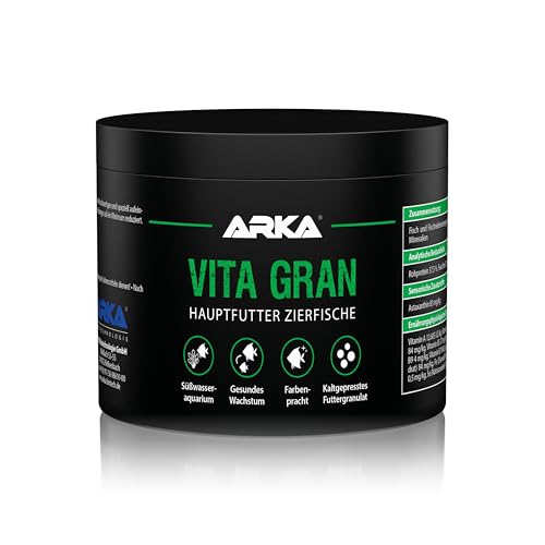 ARKA Vita Gran - 500 ml / 300 g - Nährstoffreiches Granulatfutter für lebendige Farben und gesundes Wachstum bei Fischen in Süßwasseraquarien, kaltgepresst von ARKA