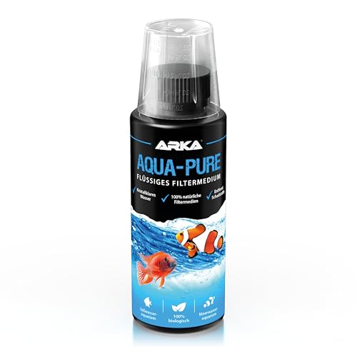 Wasserklärer Aquarium 118 ml – Entfernt Trübungen sichtbar – Für kristallklares Wasser in Süß- & Meerwasseraquarien – Biologisch mit Filterbakterien – Pflanzensicher – ARKA Aqua-Pure von ARKA
