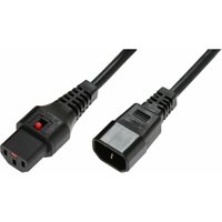 Iec Lock PC1021 - Kabel (2 m, Stecker/Buchse, C14-Kupplung, C13-Kupplung, H05VV-F, Schwarz) von MICROCONNECT