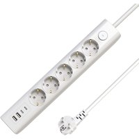 Usb Schuko Steckdosenleiste 5 Steckdosen mit Schalter 1,5 m, weiß, MC-GRU00515WS-USB - Microconnect von MICROCONNECT