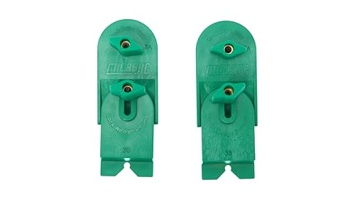MICROJIG Matchfit CN-P3K2 Rampenklemmen (2er-Pack) – Präzisions-Inline-Schwalbenschwanz-Klemme für Schwalbenschwanzschienensystem – niedriges Profil, drehbare Klemmköpfe für Holzbearbeitung, CNC, von MICROJIG