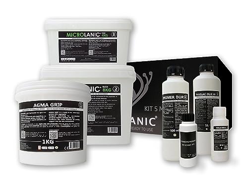 MICROLANIC – 5 m² gebrauchsfertiges Mikrozement-Set – nicht saugende Oberflächen SNA – Mikrozement für Wände und Böden, Fliesen, Marmor, Terrazzo (GRAU 20%) von MICROLANIC