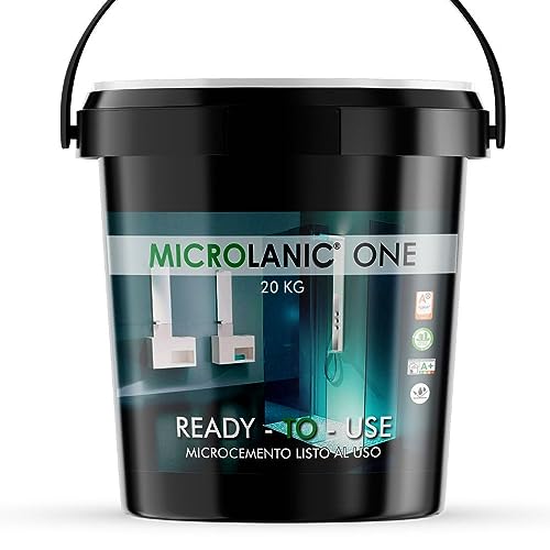 MICROLANIC ONE FEIN (20KG). Für 40m2. Feinkörniger, gebrauchsfertiger Mikrozement für die Boden- und Wanddekoration. Dieses Produkt ist Teil eines Systems. FARBE 07 BEIGE von MICROLANIC
