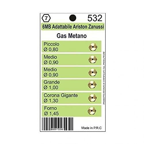 Düsen Gas Methan 6 MB Ariston Zanussi Produkte von MICROMIC