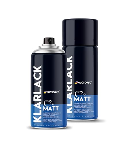 MICROTEC® Sprühlack | 400ml | hochwertiges Acryllackspray | matt oder glänzend | Sprühfarben für Metall, Holz, Kunststoff u.v.m. | große Farbauswahl (Klarlack matt - Premium Schutzlack) von MICROTEC
