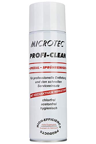 Microtec® Profi Clean Sprühreiniger | 500ml | Reiniger und Entfetter, der effektiv Fett, Öl, Harz und Wachs löst | hohe Reinigungskraft ohne das Material anzugreifen | stark entfettend von MICROTEC
