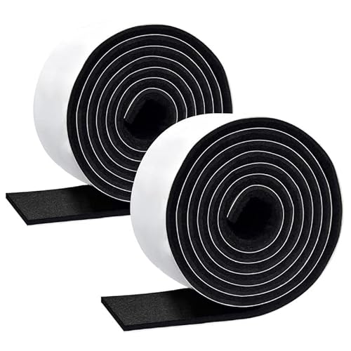Filzgleiter Selbstklebend, 2 Rollen Filz selbstklebend(150cm*5cm+150cm*5cm), Selbstklebende Filzgleiter für Stuhlbein, Schaukelstuh, Bodenschutz.(Schwarz) von MICTER