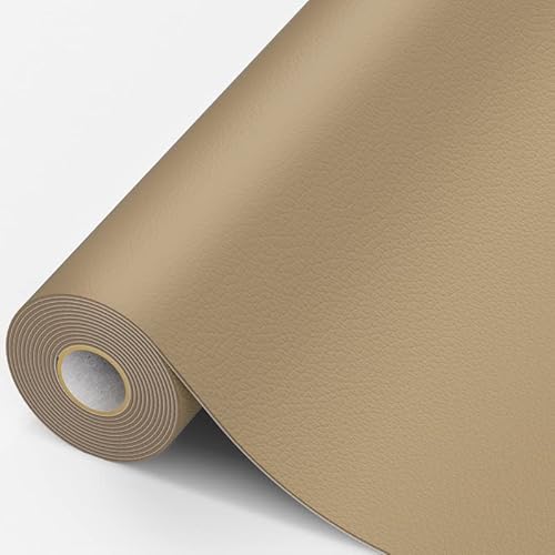 Leder Patch Selbstklebend, 15 x 200cm Kunstleder Selbstklebend, Leder Reparatur Kit für Möbel, Sofa, Autositze, Taschen, Leder Reparatur und Renovierung(Khaki) von MICTER