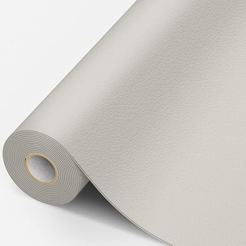 Leder Patch Selbstklebend, 15 x 200cm Kunstleder Selbstklebend, Leder Reparatur Kit für Möbel, Sofa, Autositze, Taschen, Leder Reparatur und Renovierung(Weiß) von MICTER