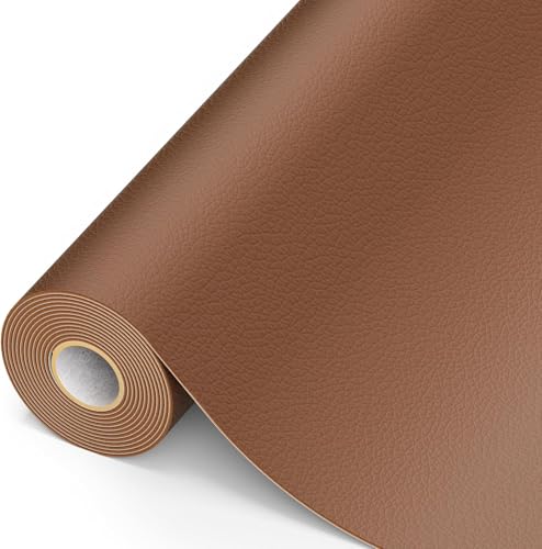 MICTER Leder Patch Selbstklebend, 15 x 300cm Kunstleder Selbstklebend, Leder Reparatur Kit für Möbel, Sofa, Autositze, Taschen, Leder Reparatur und Renovierung (Braun) von MICTER